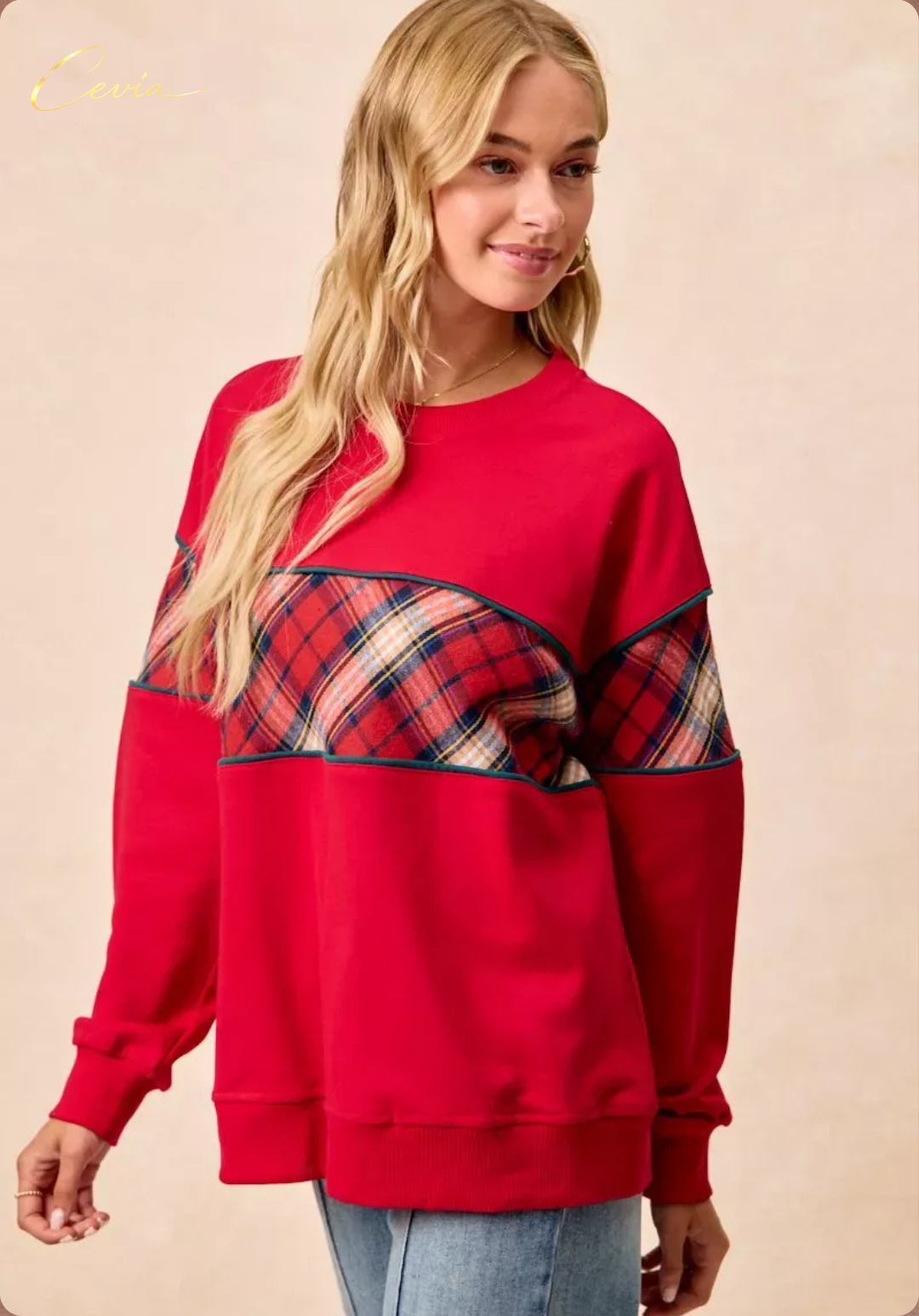 The Marivelle Plaid-Fest Holiday Top