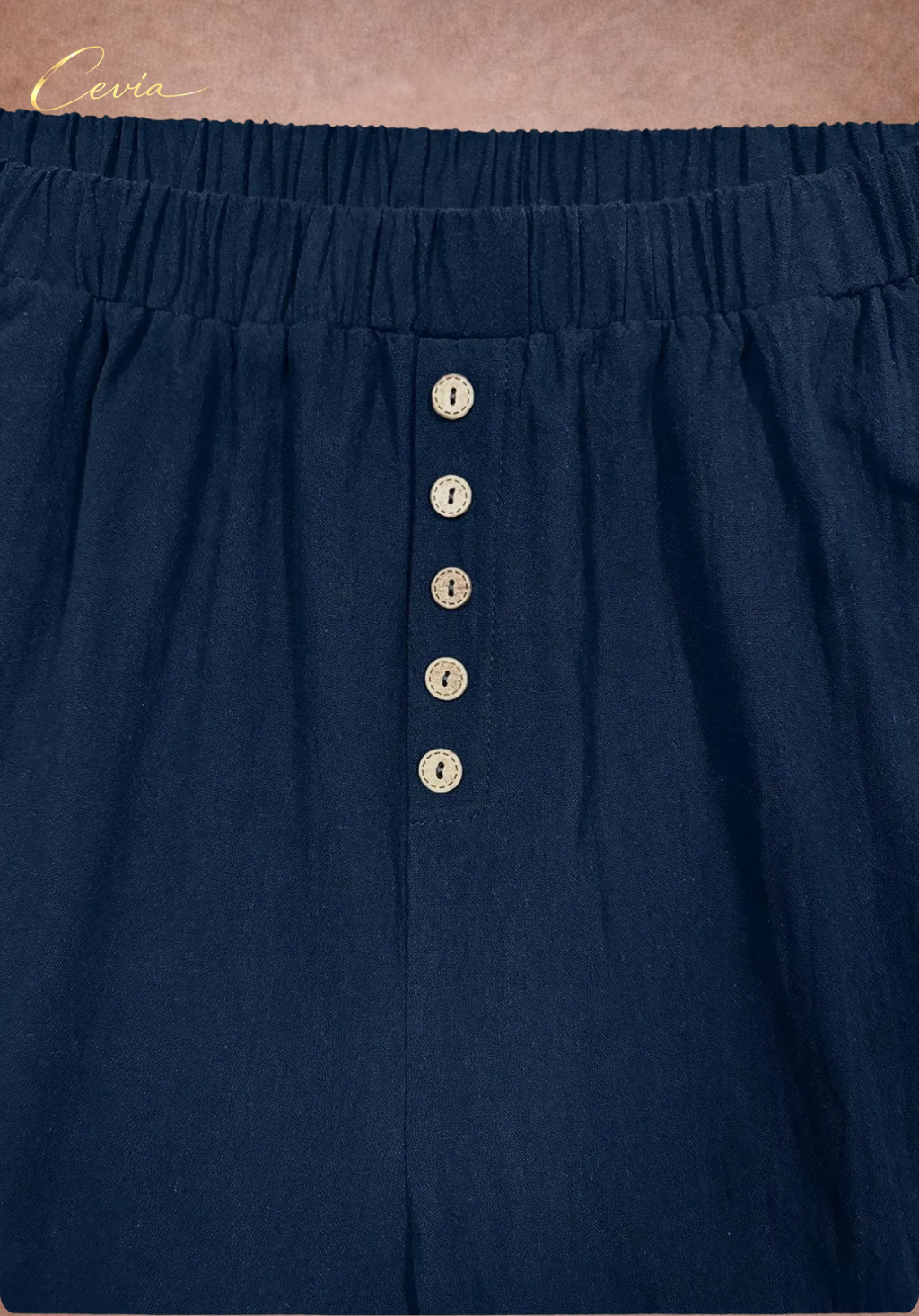 High-Waist Button-Front Flow Shorts