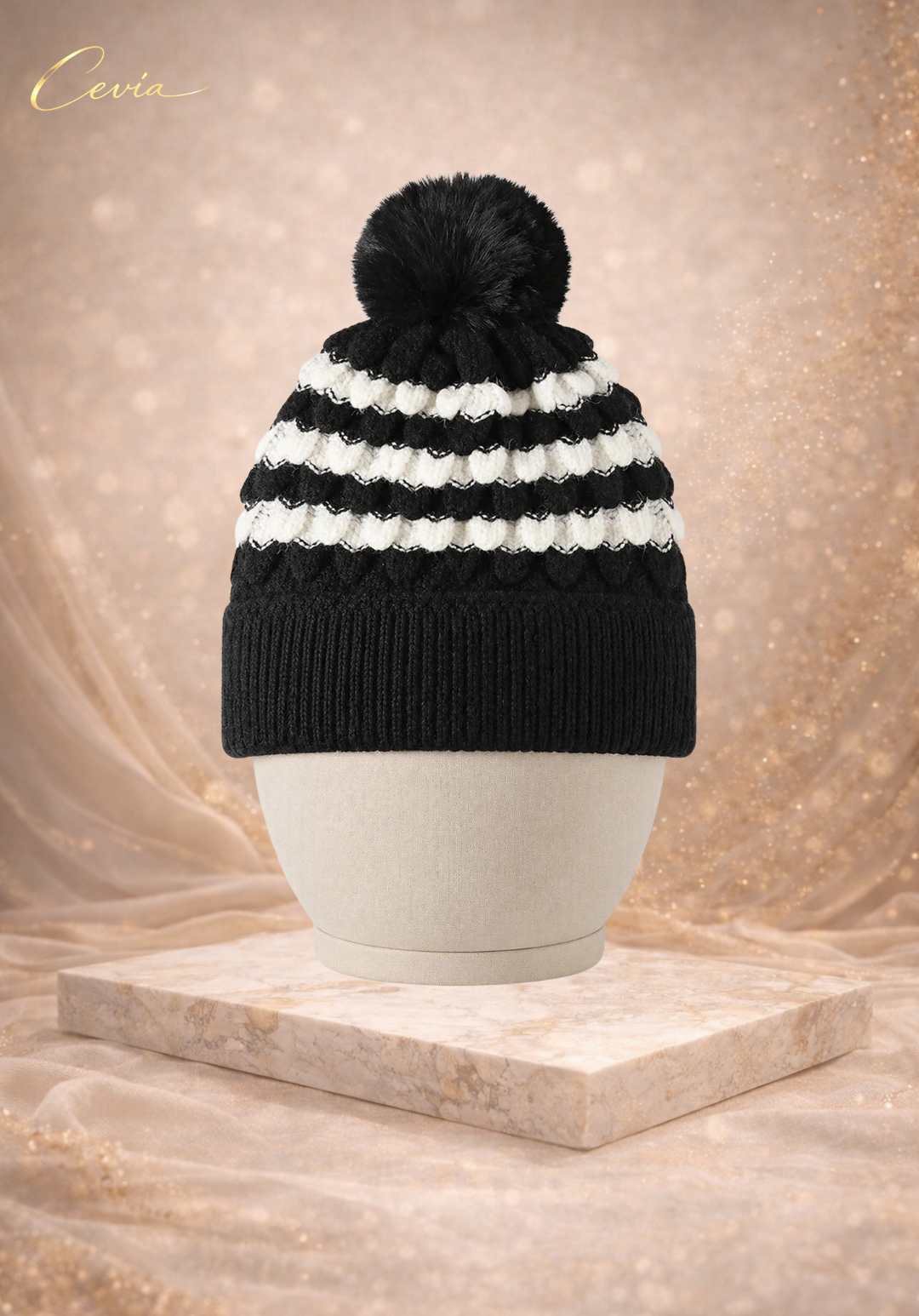 The Liorane Textured Pom Beanie