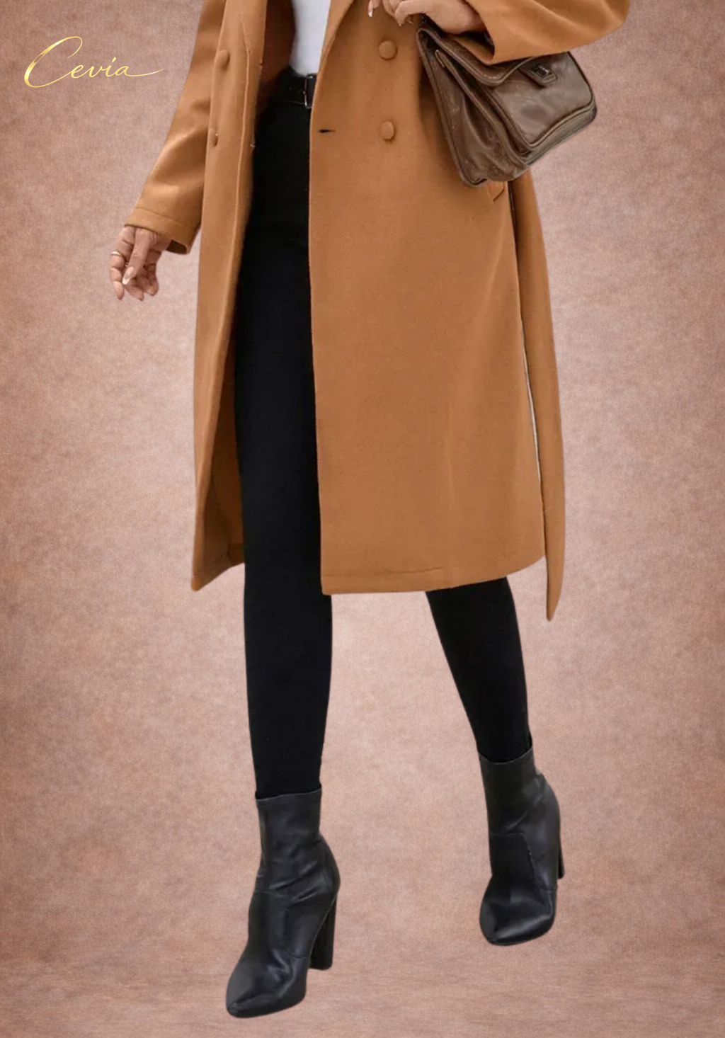 The Ravelle Camel-Belted Autumn Coat