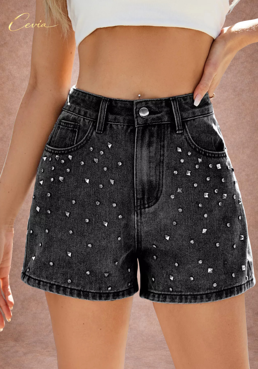 The Étoile Crystal Denim Shorts