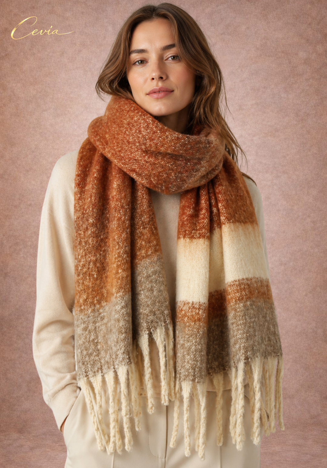 The Alvaré Soft-Blend Gradient Fringe Scarf