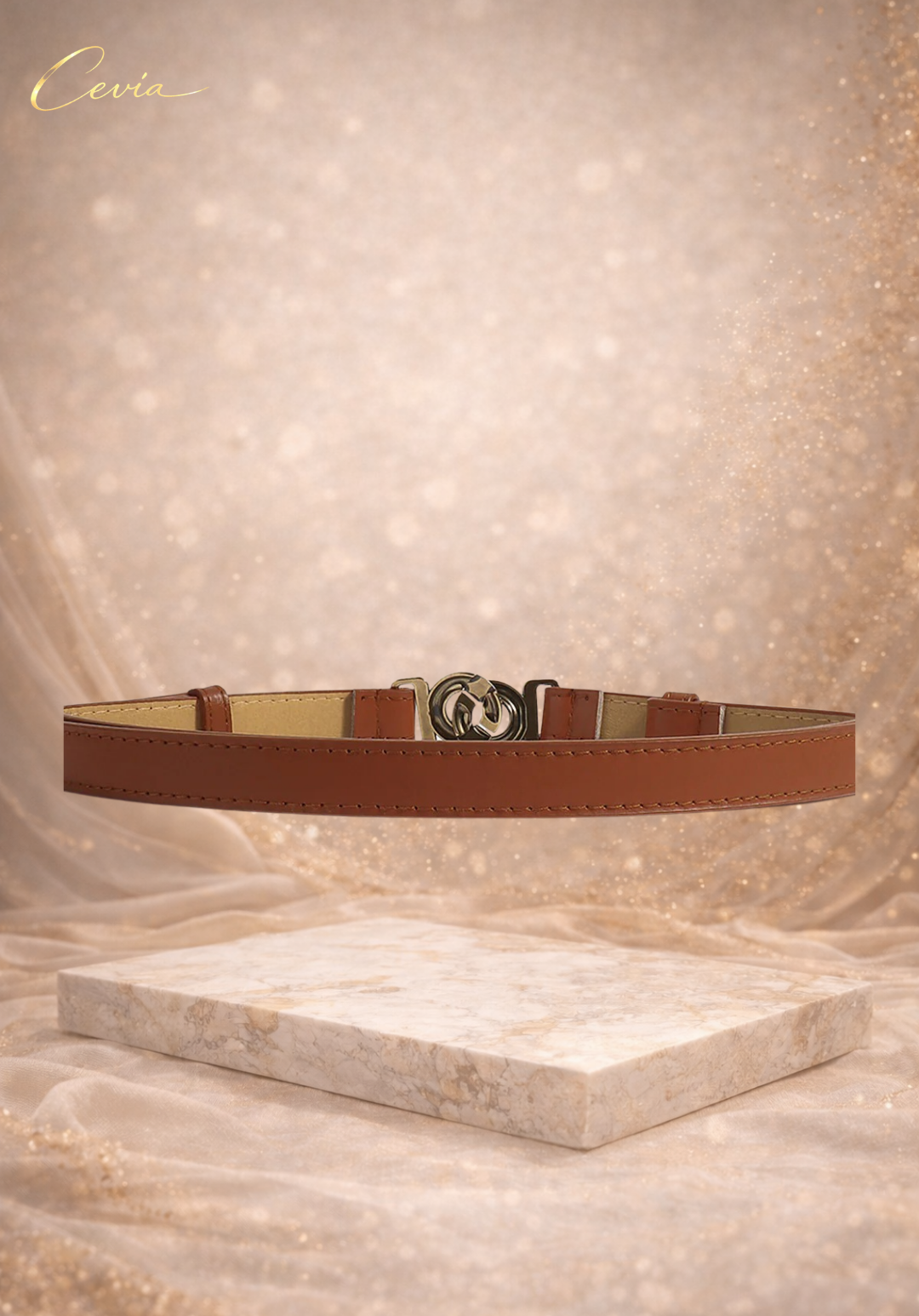 The Marivane Interlock Gold Accent Belt