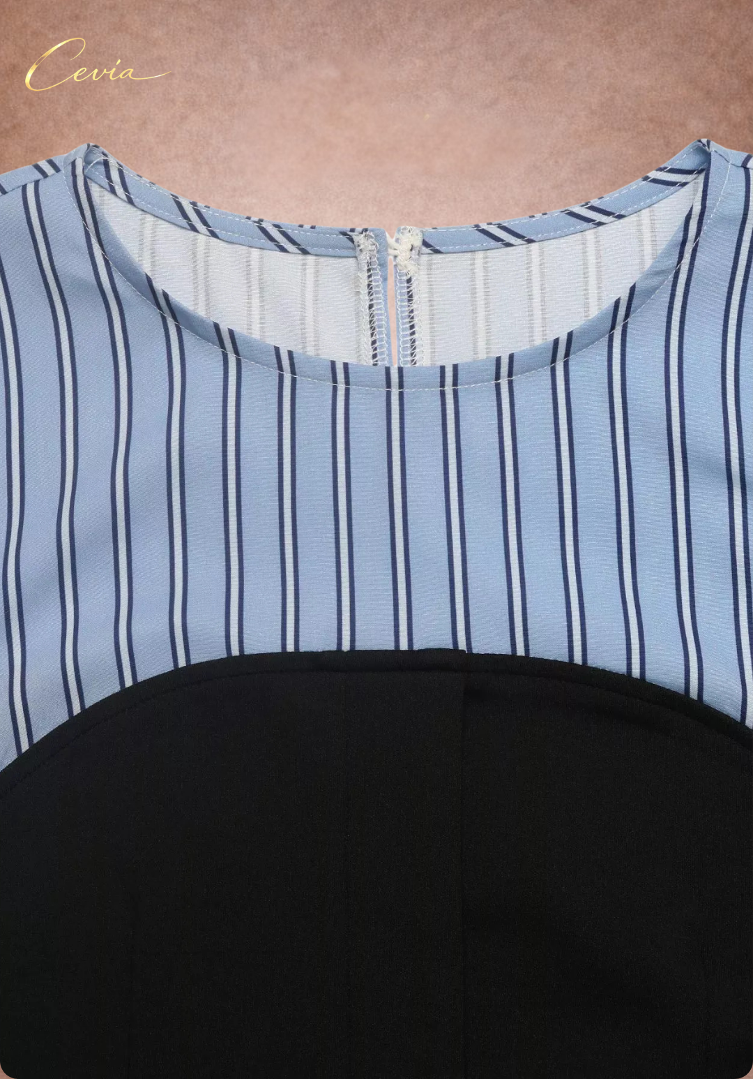 The Belmira Striped-Bodice Contrast Peplum Top