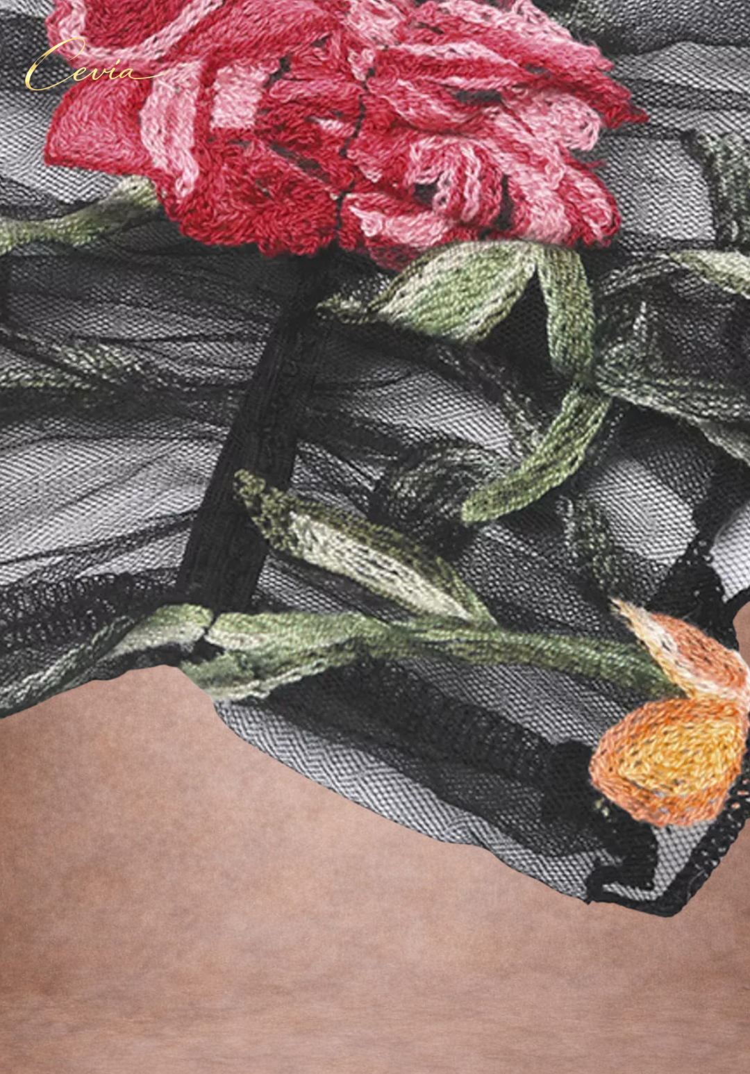 The Roséliane Embroidered Sheer Bodysuit