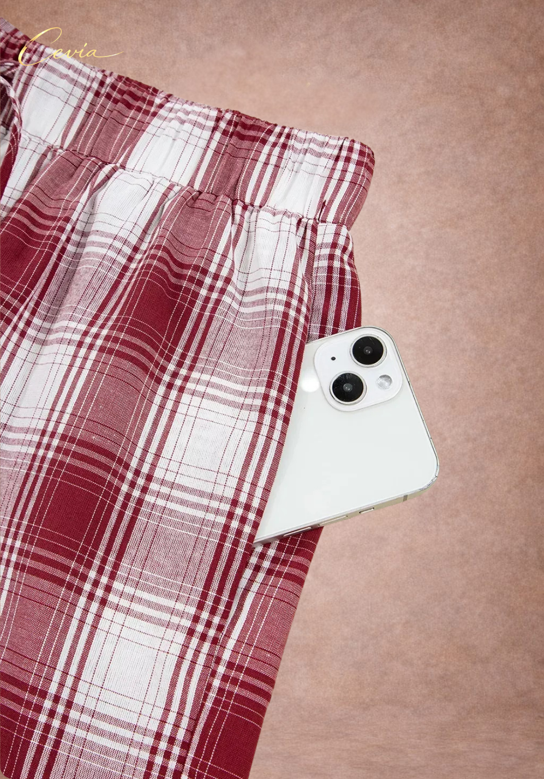 The Rosélune Plaid Cotton Lounge Set