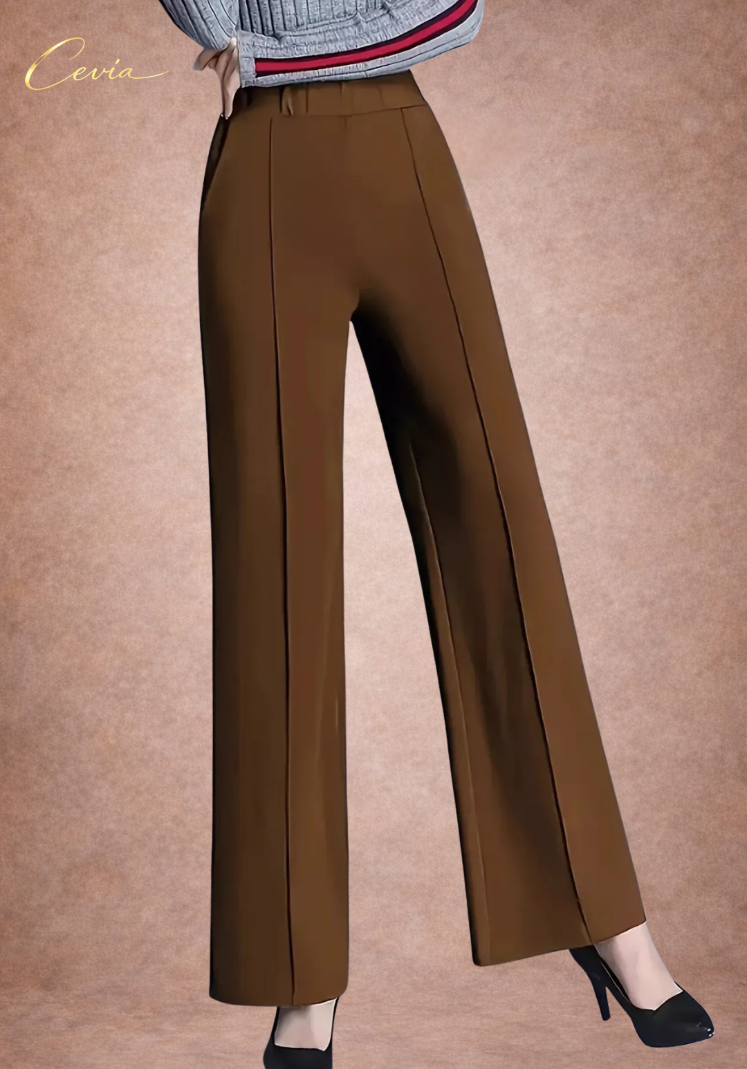 The Corvella Sleek-Line Wide-Leg Tailored Trousers