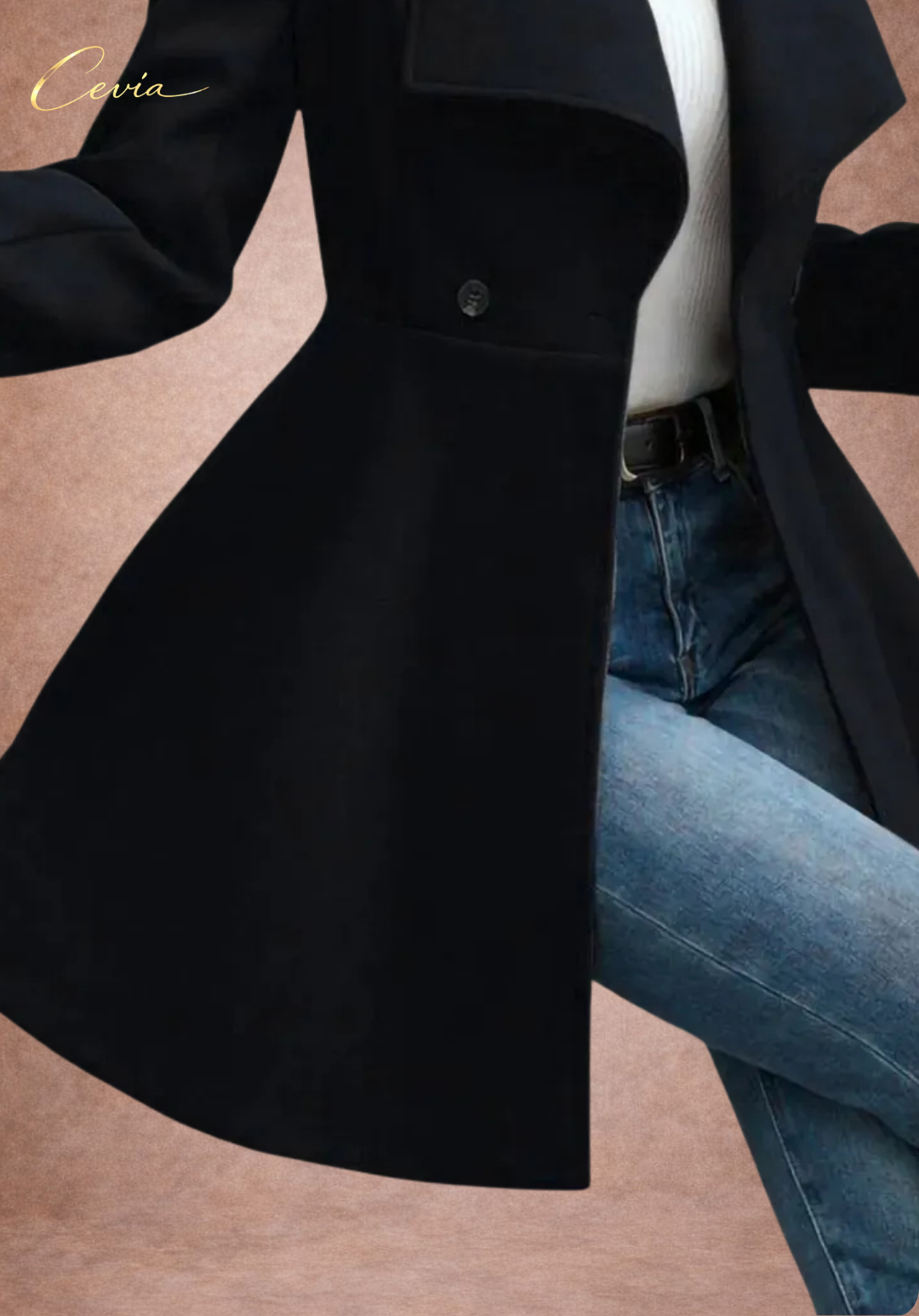 Flared Double-Breasted Elegance Coat