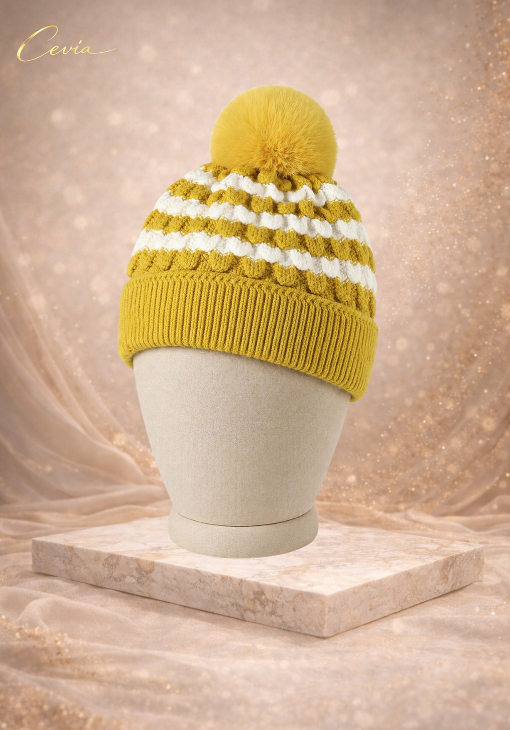 The Liorane Textured Pom Beanie