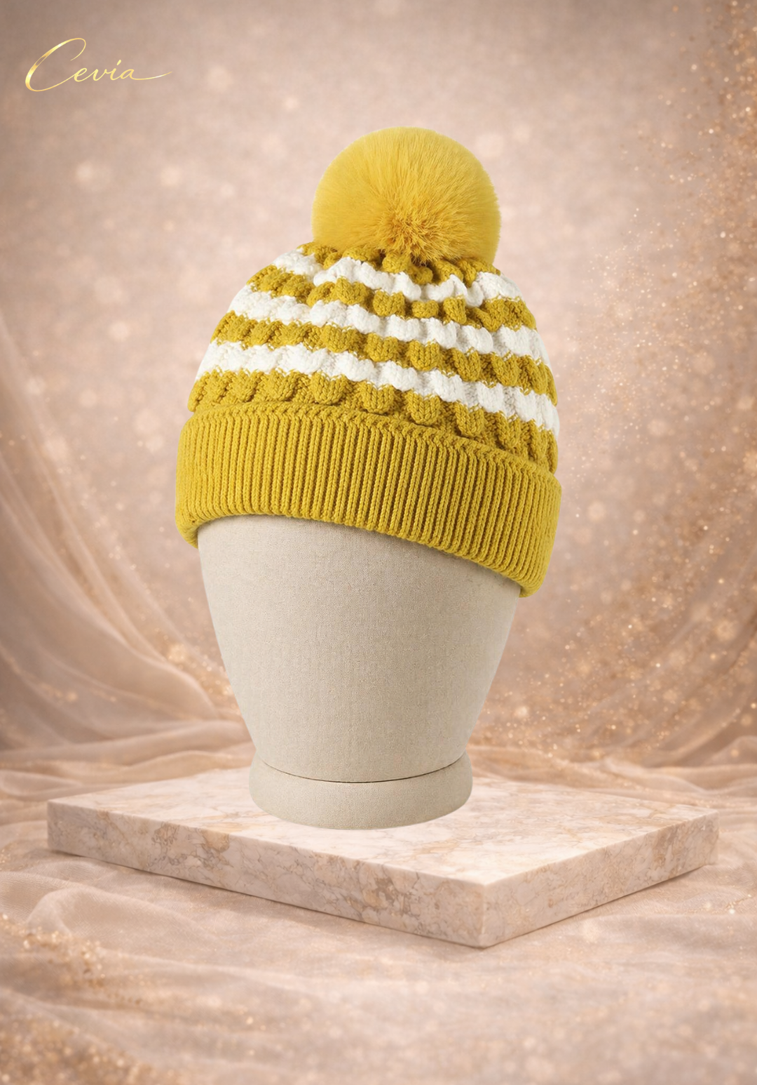 The Liorane Textured Pom Beanie
