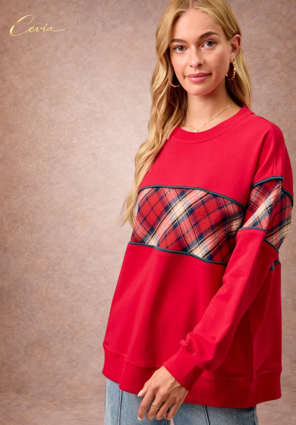 The Marivelle Plaid-Fest Holiday Top