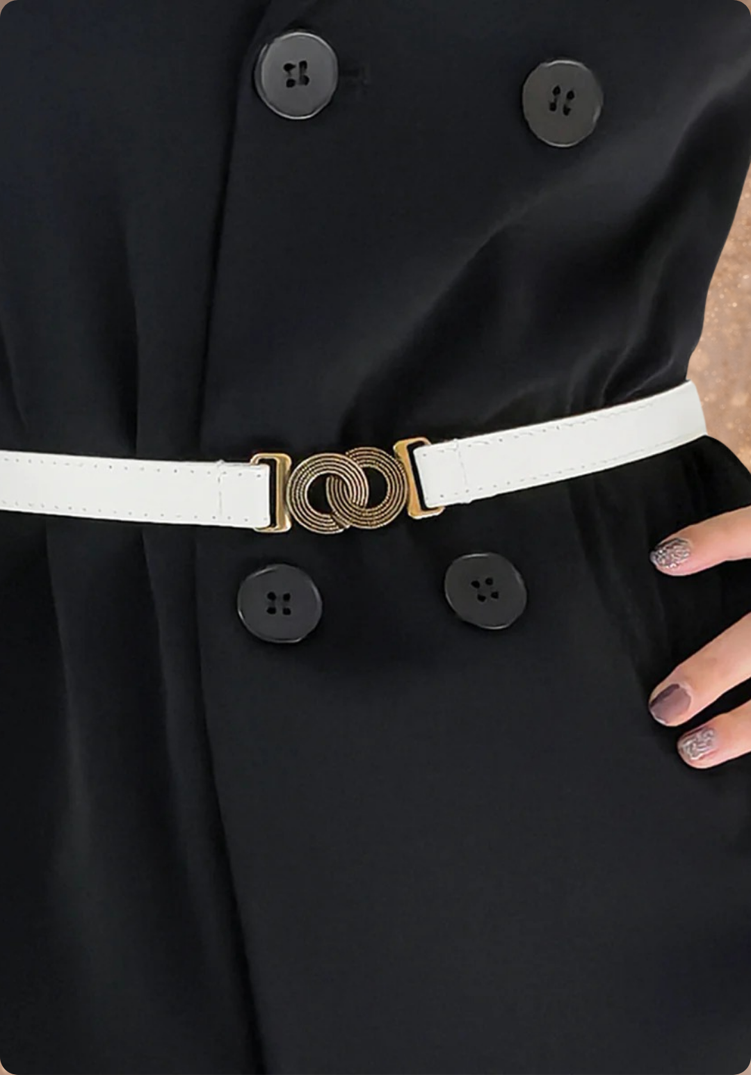 The Marivane Interlock Gold Accent Belt