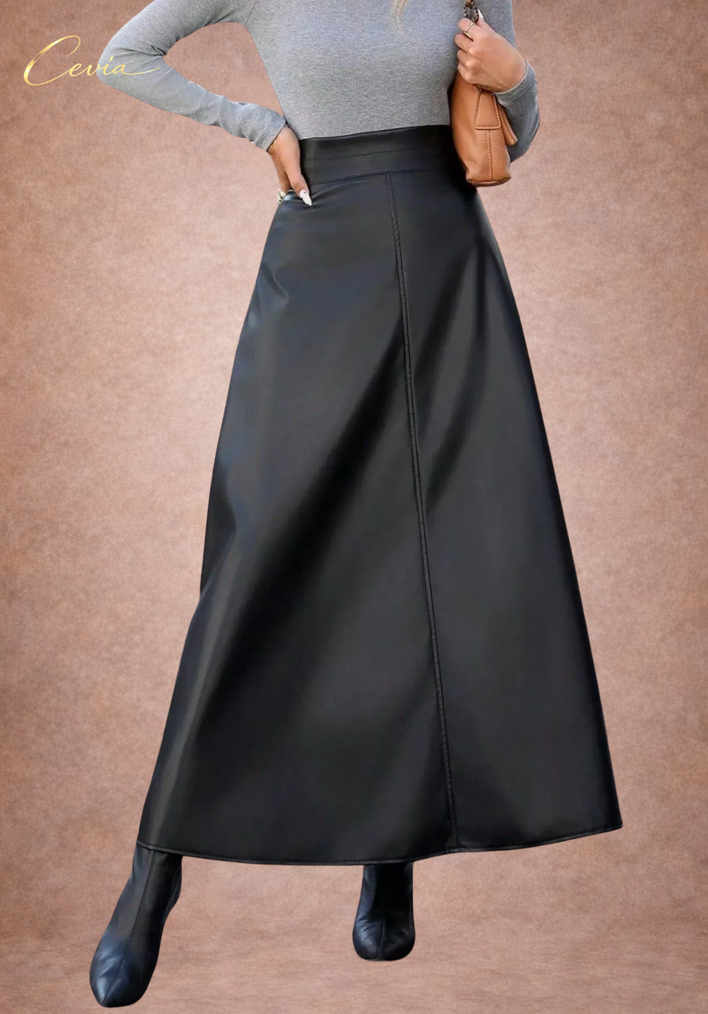 THE SOLENNE LEATHER-EFFECT MAXI SKIRT