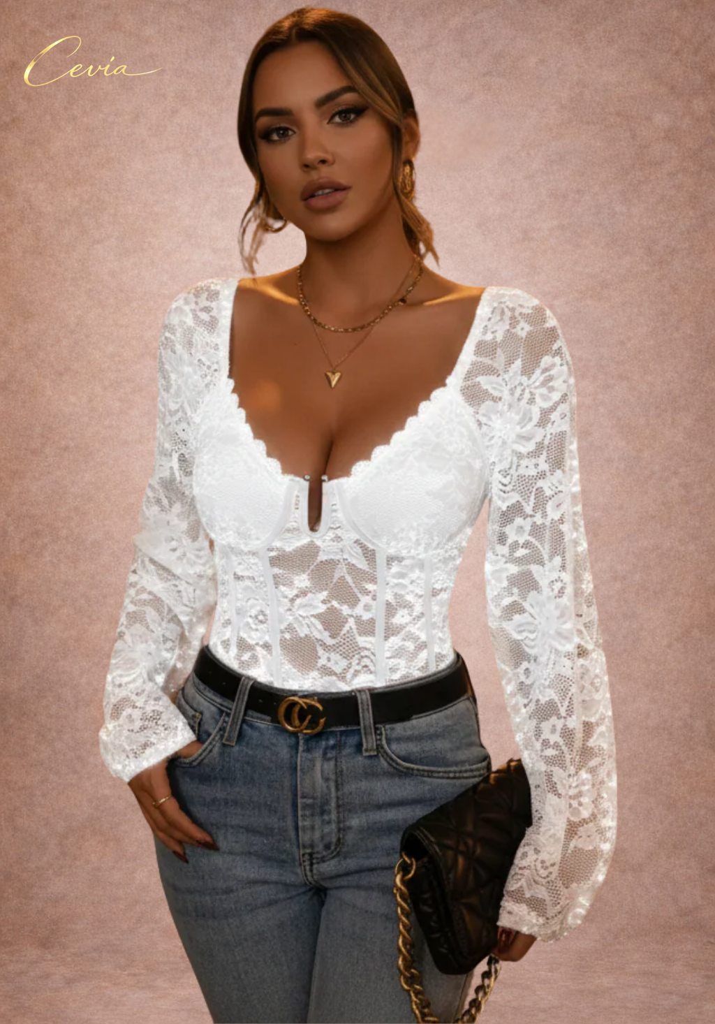 The Lirièlle White Lace Sculpting Bodysuit