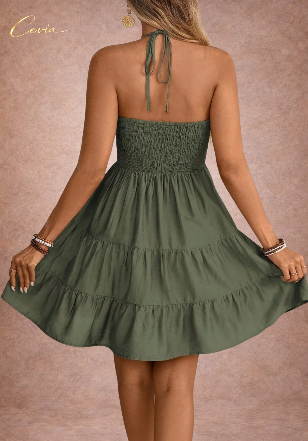 The Whisper Tiered Halter Dress