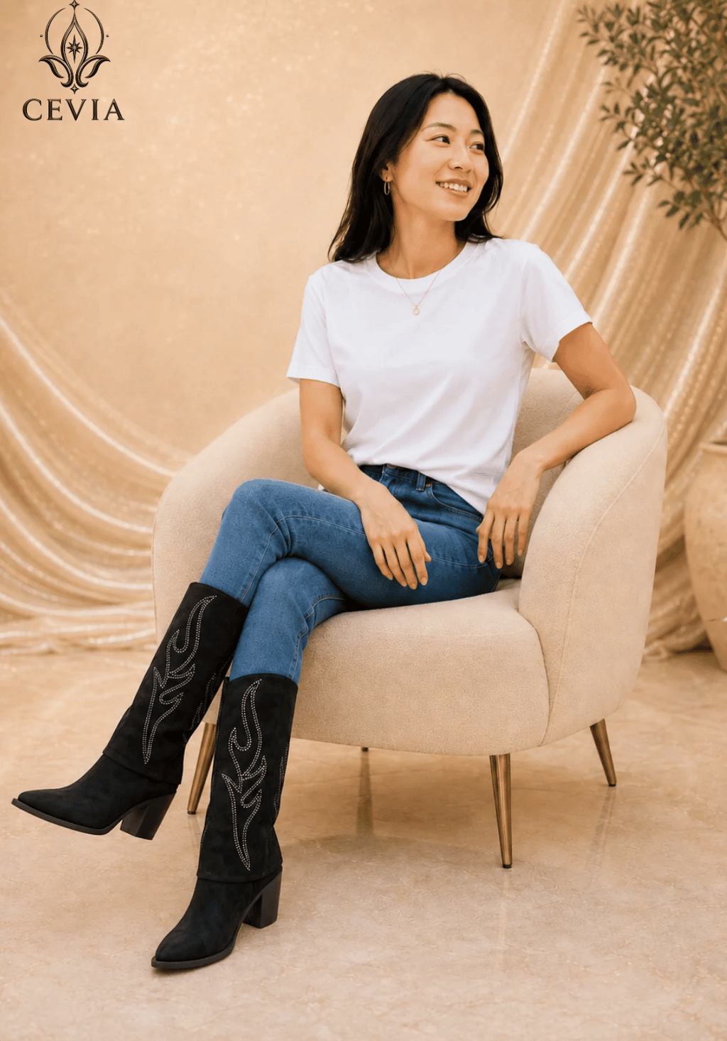 The Radiant Western Knee-High Boots