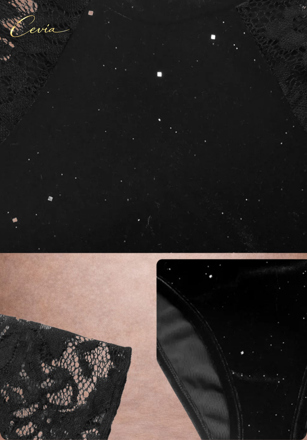 The Cerenelle Noir Lace-Illusion Bodysuit