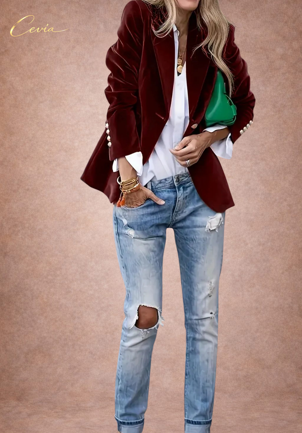 The Valérie Midnight Velvet Blazer