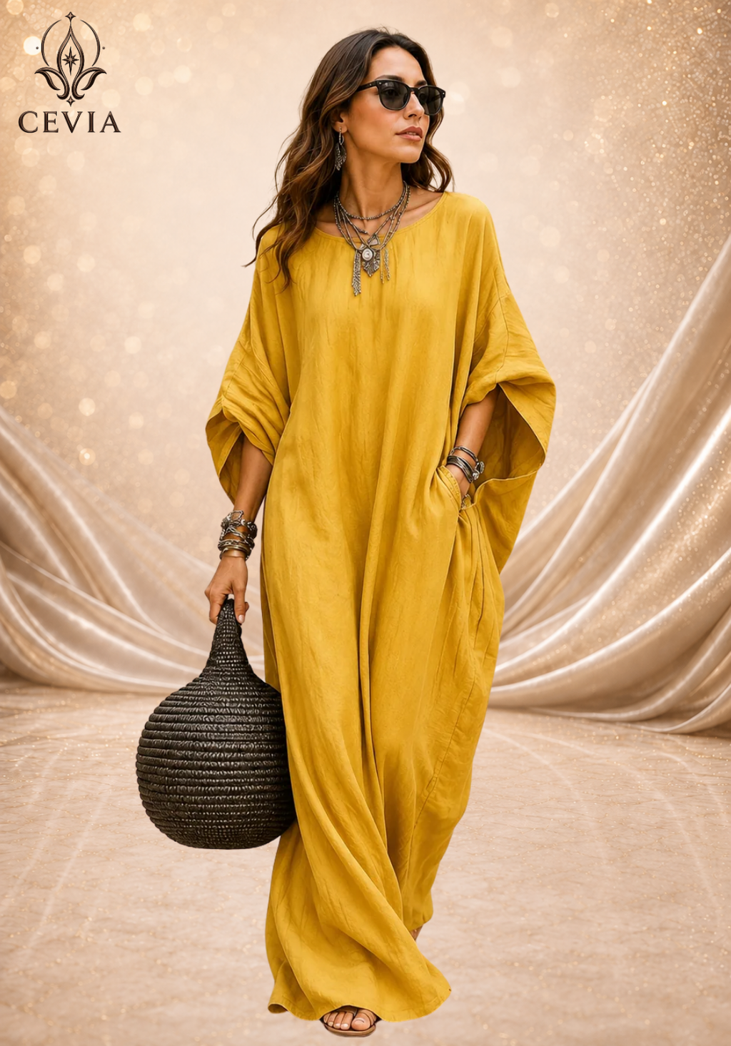 The Asymmetrical Draped Maxi Dress