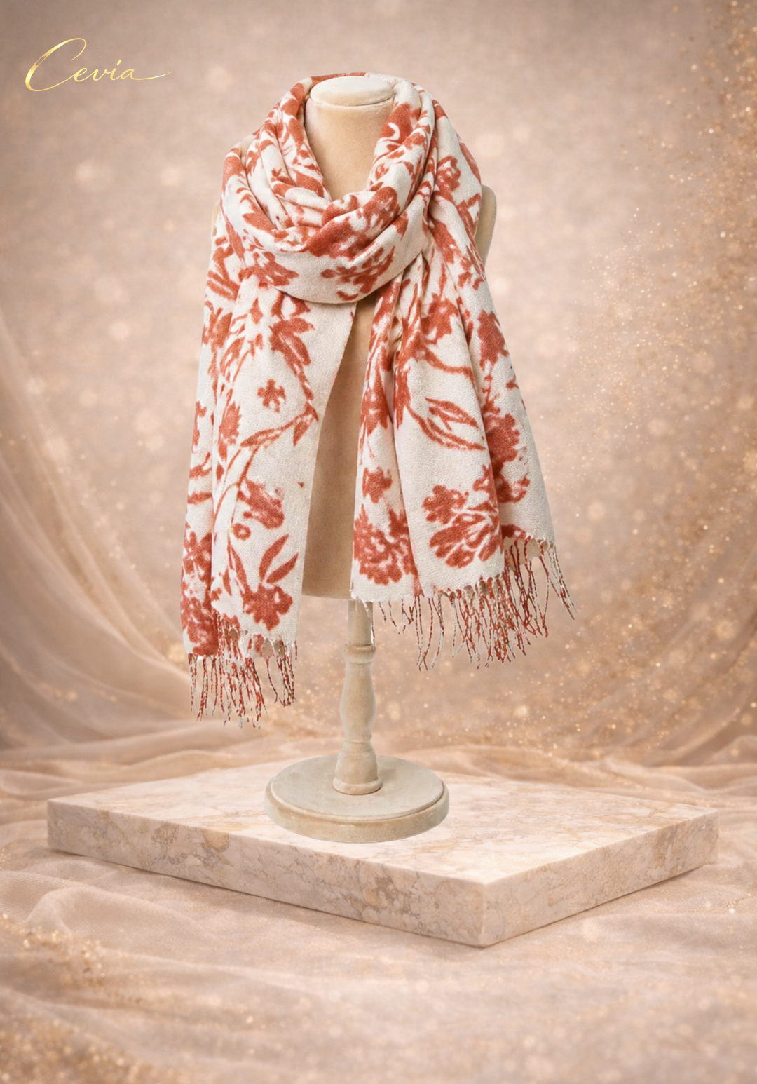 The Marcelline Noir-Florale Winter Scarf
