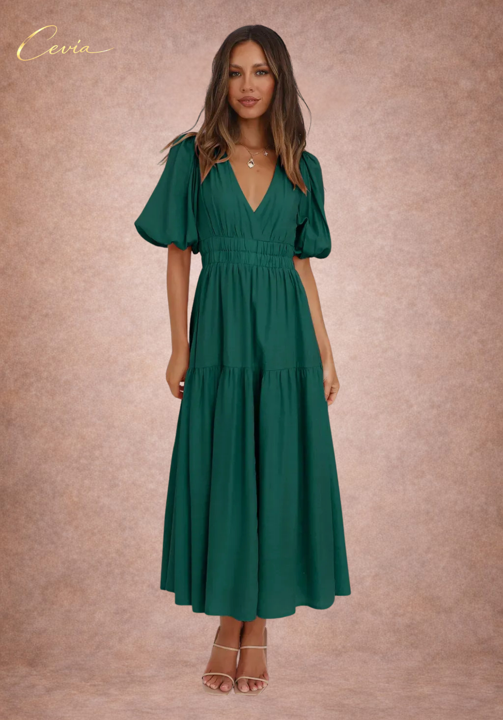 The Graceful Harmony Tiered Midi Dress