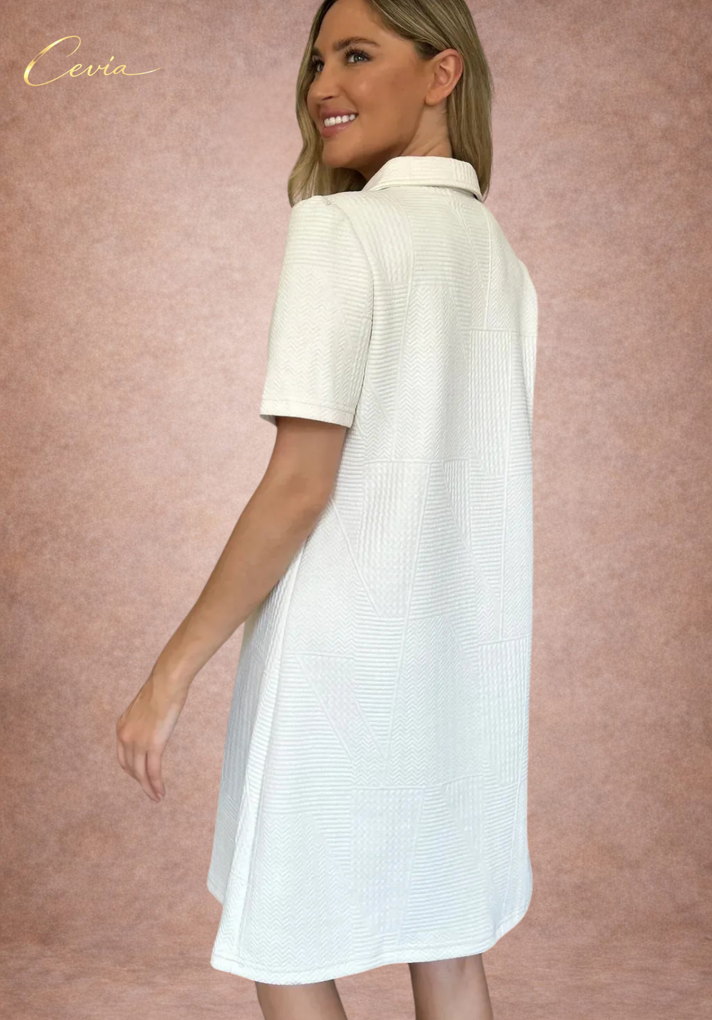 The Ivory Poise Textured Dress