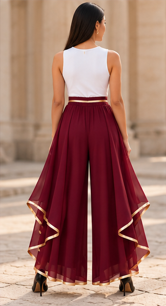 The Gilded Cascade Wide-Leg Pants