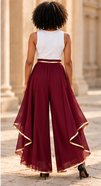 The Gilded Cascade Wide-Leg Pants
