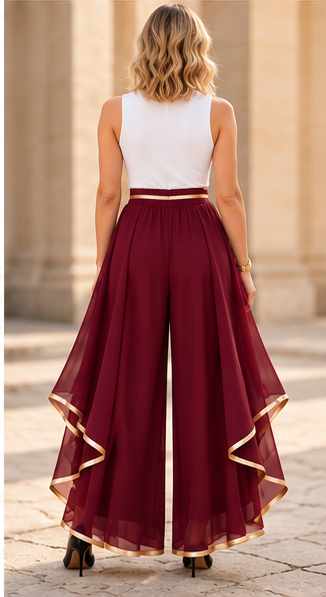 The Gilded Cascade Wide-Leg Pants