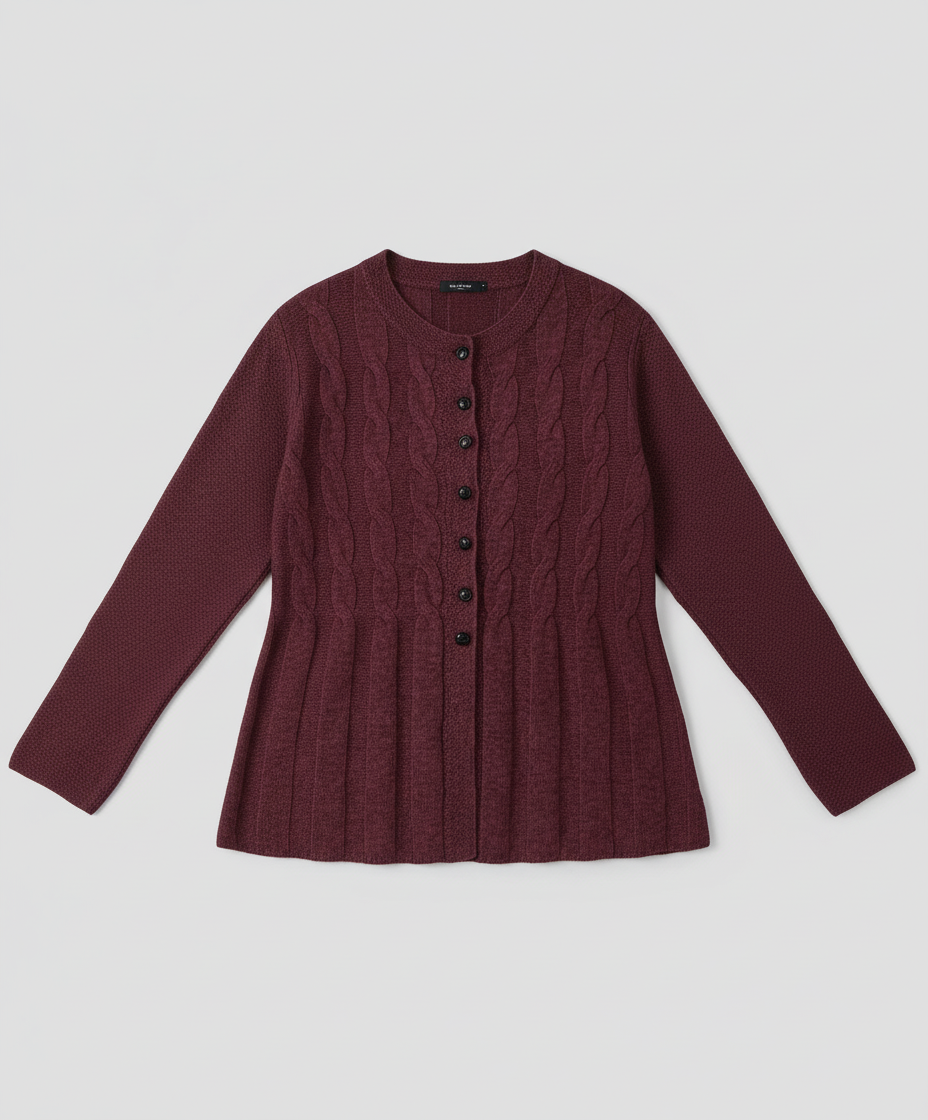 Cable Knit Long Sleeve Cardigan