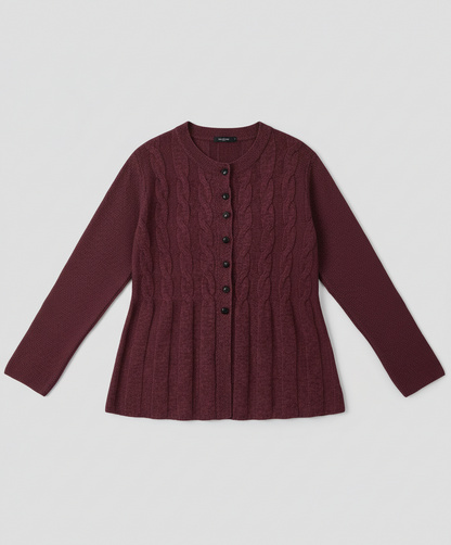 Cable Knit Long Sleeve Cardigan