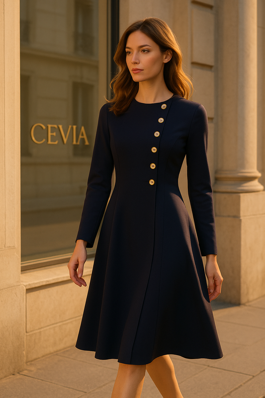 The Marienne Asymmetric Button Dress