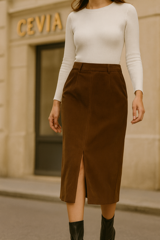 🤎 The Marcele Corduroy Midi Skirt ✨