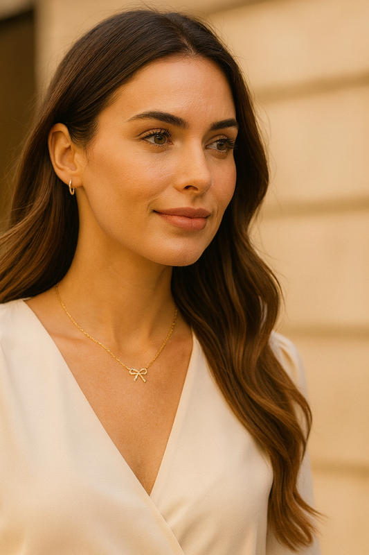 ✨ Zircon Bow Pendant Necklace  ✨
