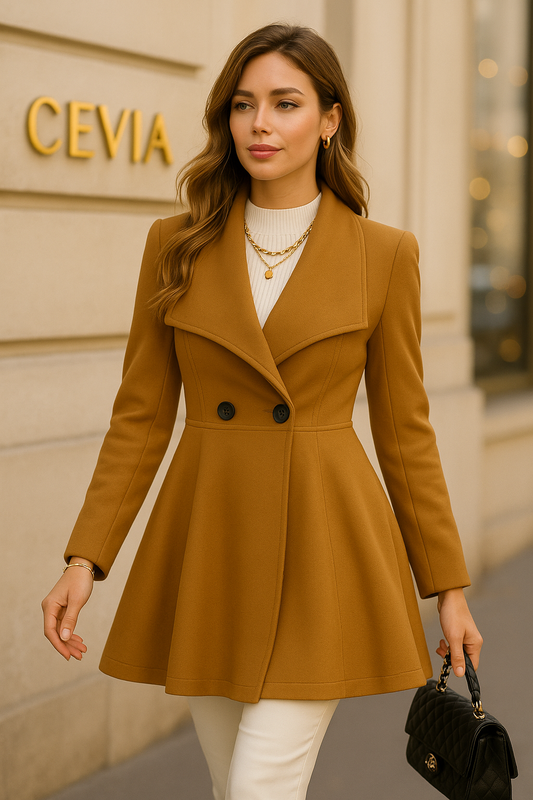 Flared Double-Breasted Elegance Coat