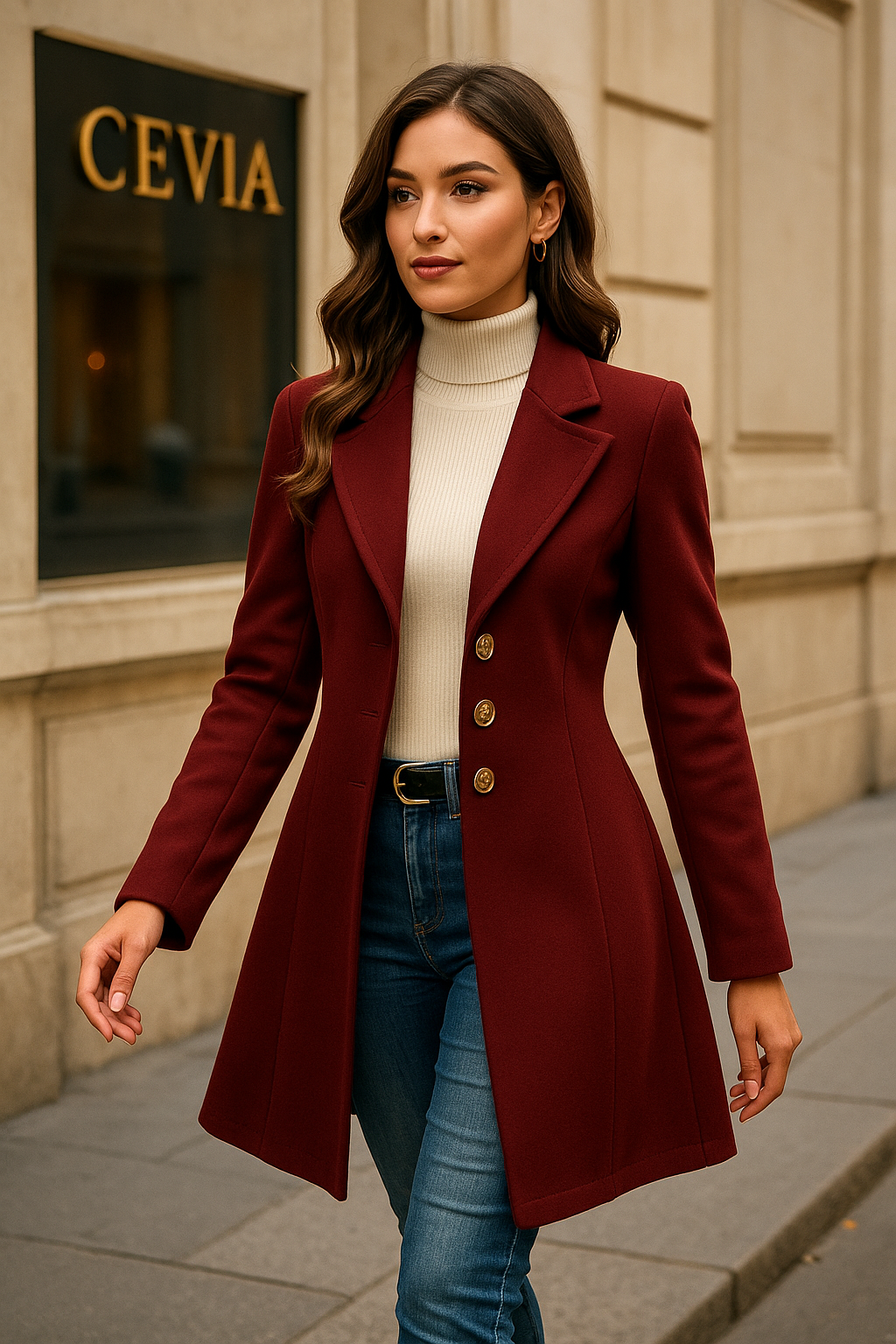 Urban Classic Buttoned Flare Coat