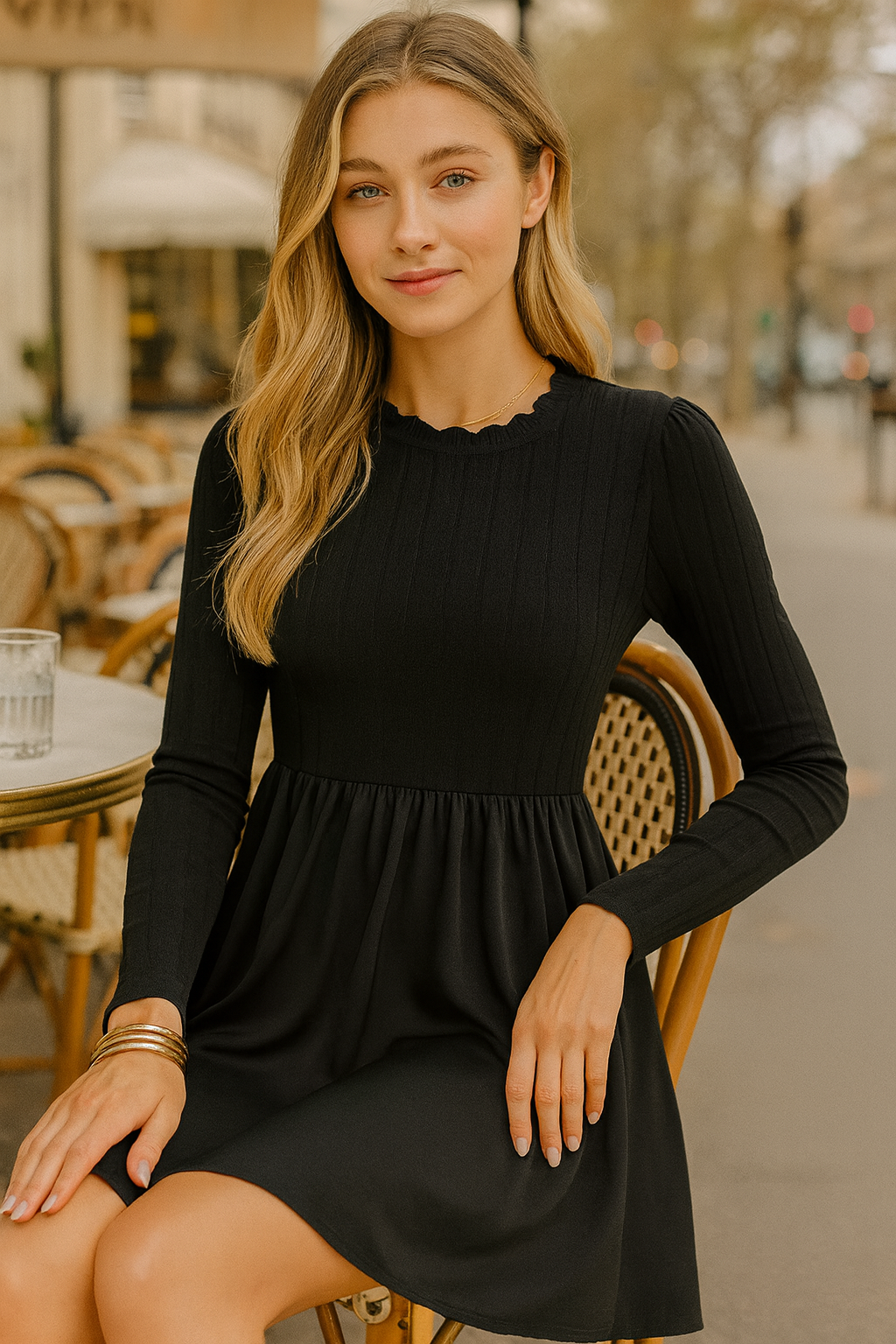 The Arlina Soft-Flow Knit & Satin Mini Dress