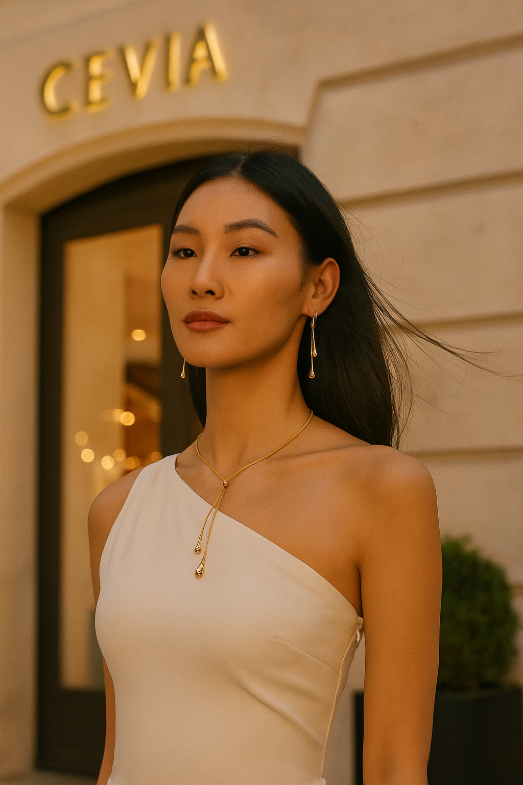 The Aurelia Fluid-Teardrop Lariat Jewelry Set (3-Piece)