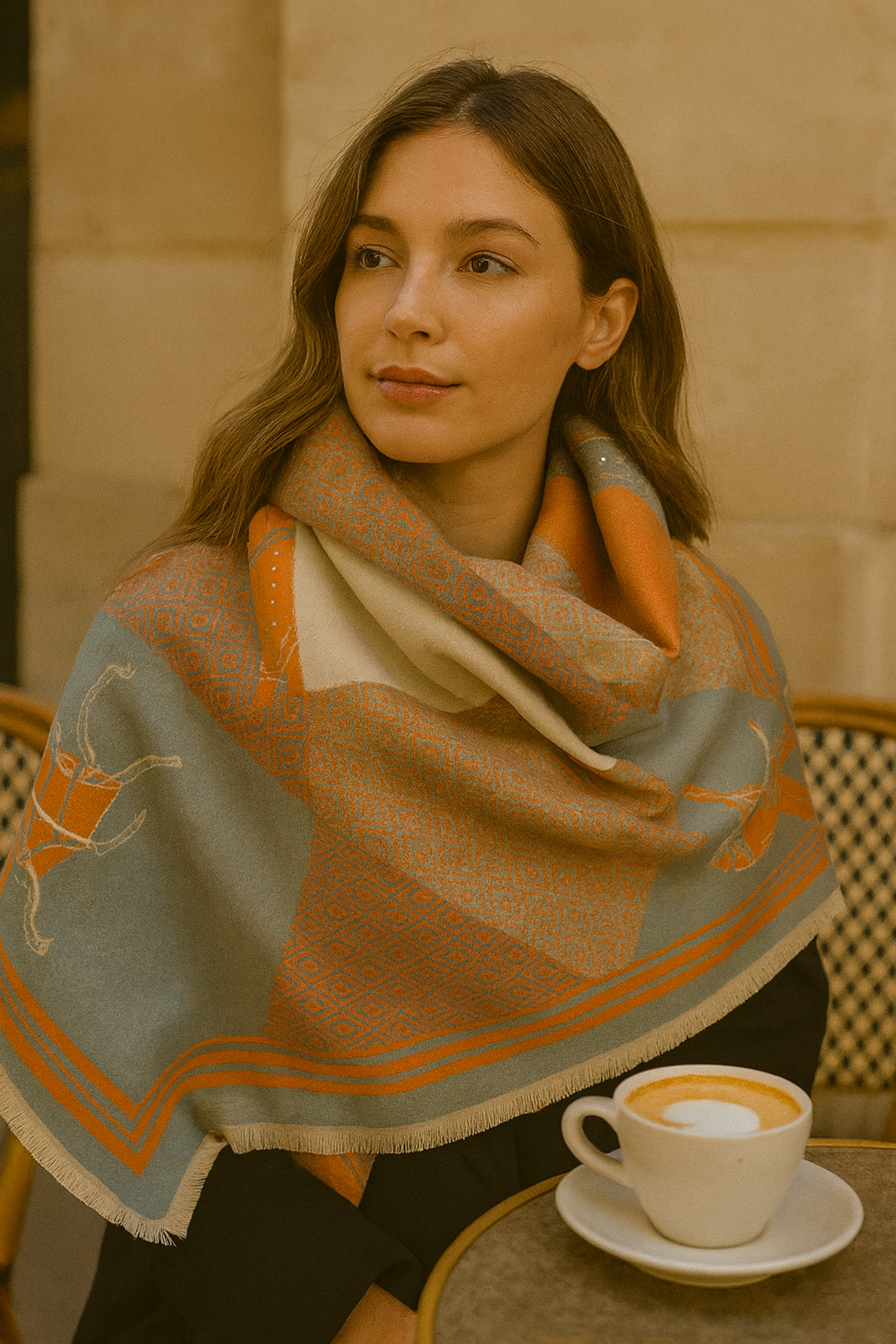 The Lavienne Heritage Carriage-Print Cashmere-Touch Scarf