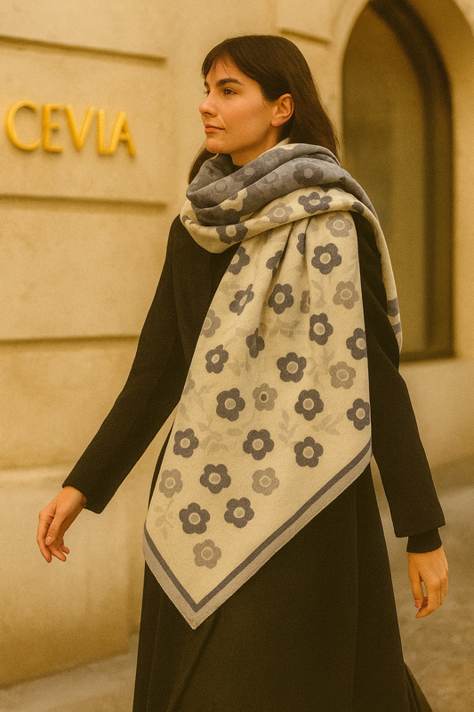 The Marivonne Reversible Floral-Soft Winter Scarf