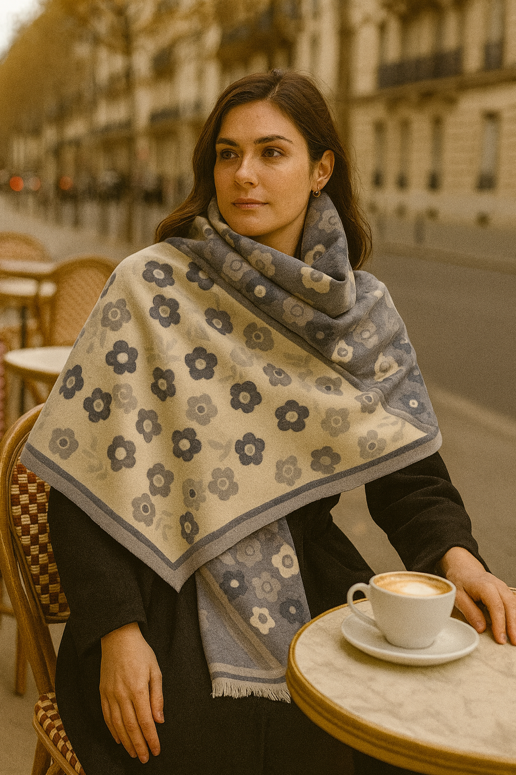 The Marivonne Reversible Floral-Soft Winter Scarf