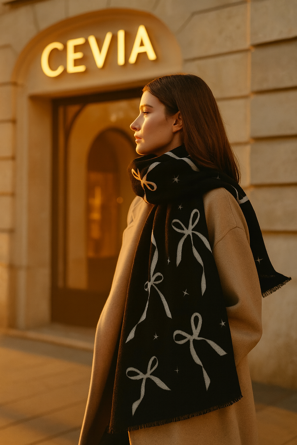 The Noire Ribbon-Whisper Winter Scarf