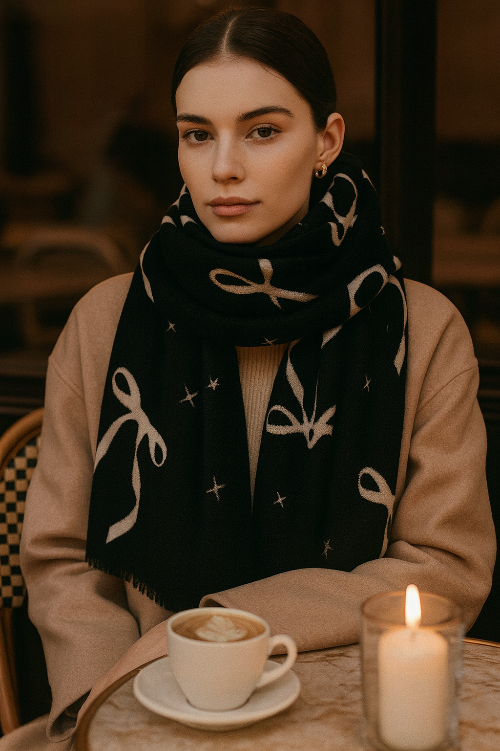 The Noire Ribbon-Whisper Winter Scarf