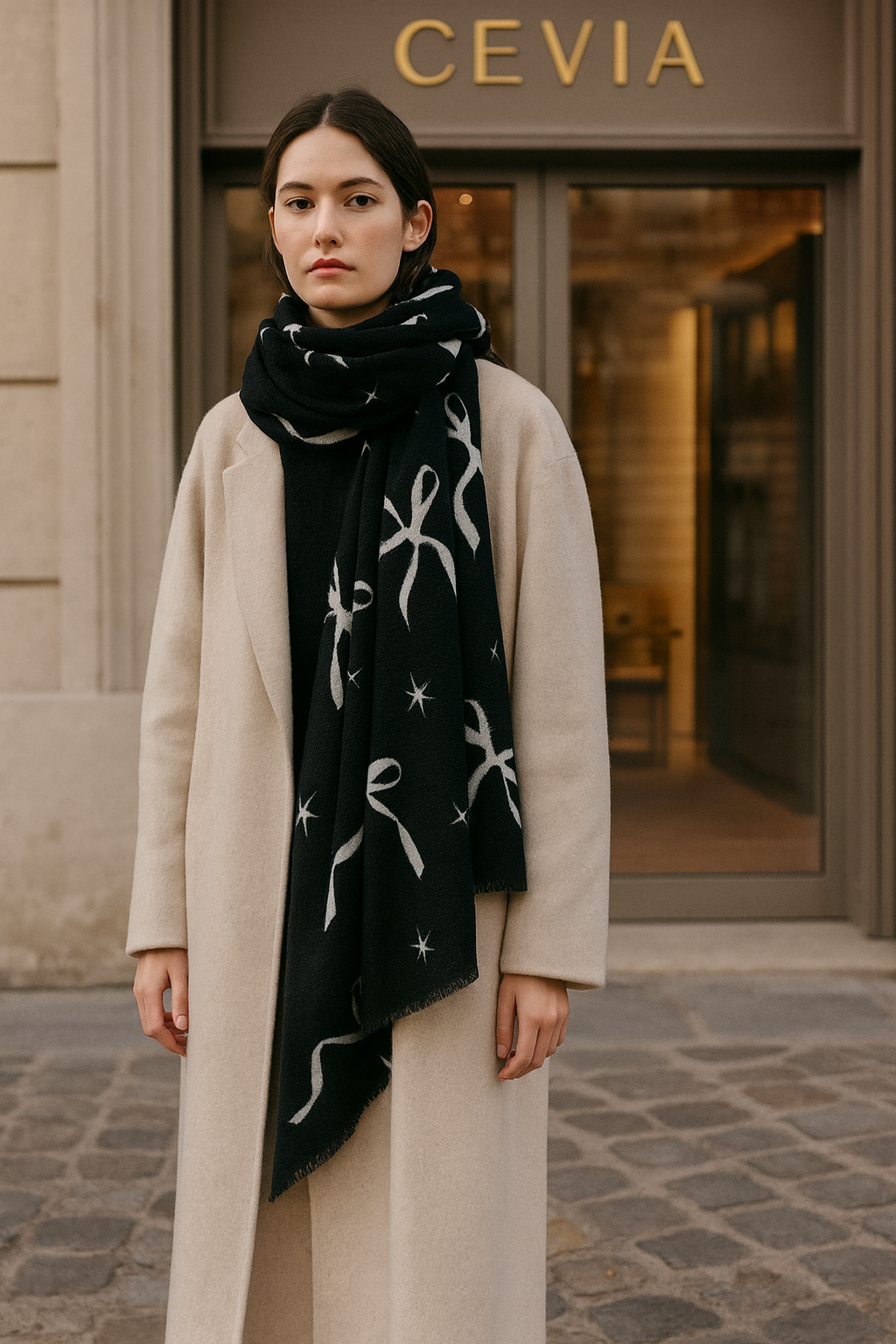 The Noire Ribbon-Whisper Winter Scarf