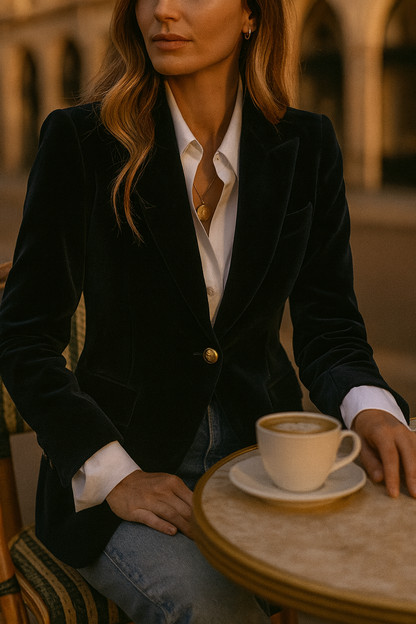 The Valérie Midnight Velvet Blazer