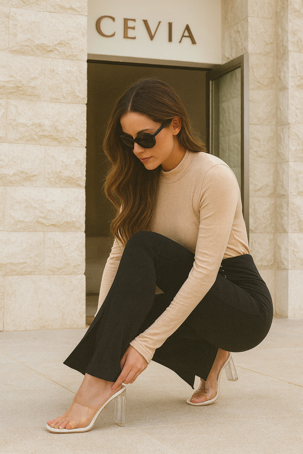 The Marivonne Lace-Front Sculpt Flare Pants