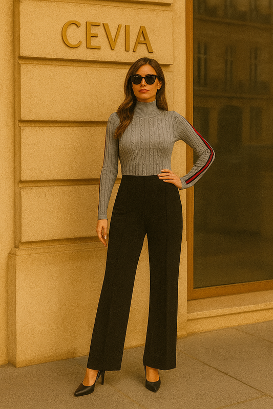 The Corvella Sleek-Line Wide-Leg Tailored Trousers