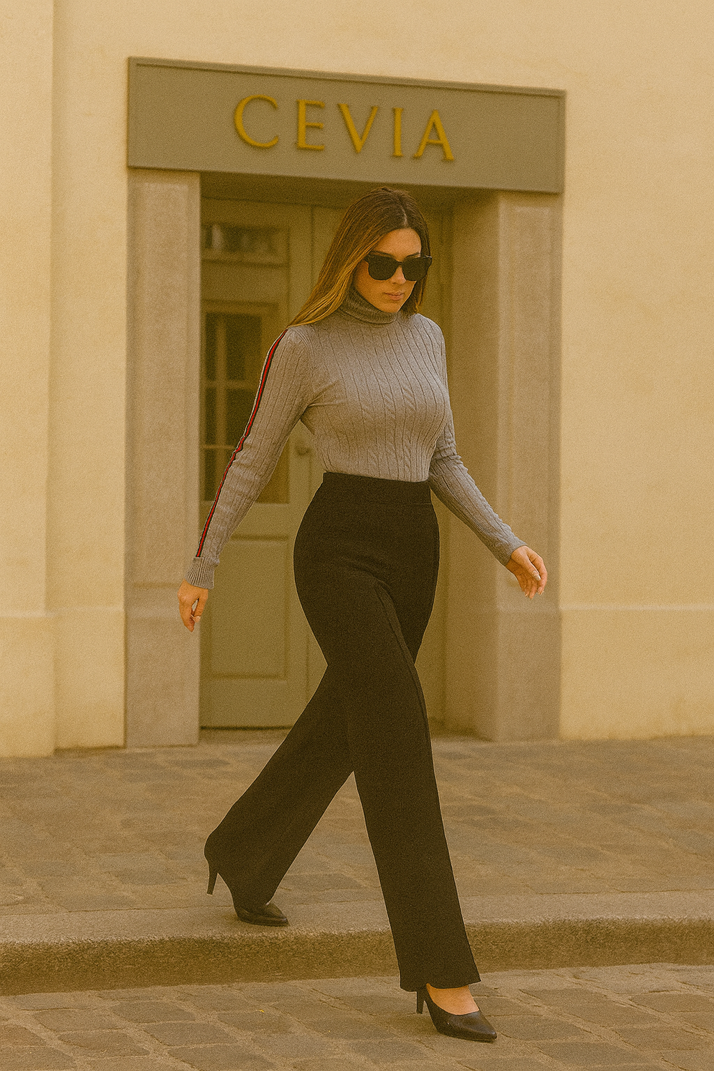 The Corvella Sleek-Line Wide-Leg Tailored Trousers