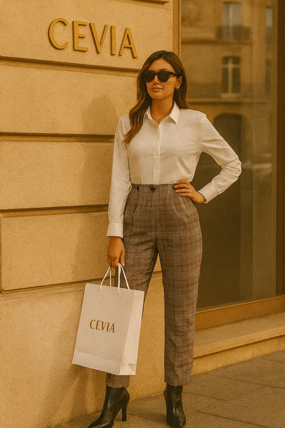 The Marivelle Paris Tailored Checkered Trousers – Heritage Plaid Elegance