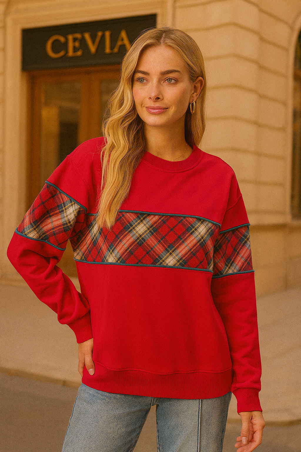 The Marivelle Plaid-Fest Holiday Top